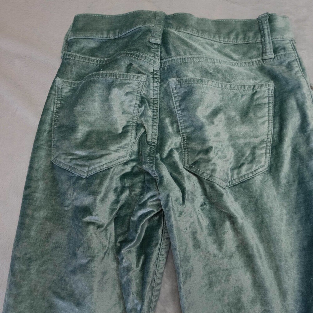 LUCKY BRAND Womens 00 Ava Antartica Sea Foam Crushed Velvet Skinny Jeans Pants - Picture 16 of 16